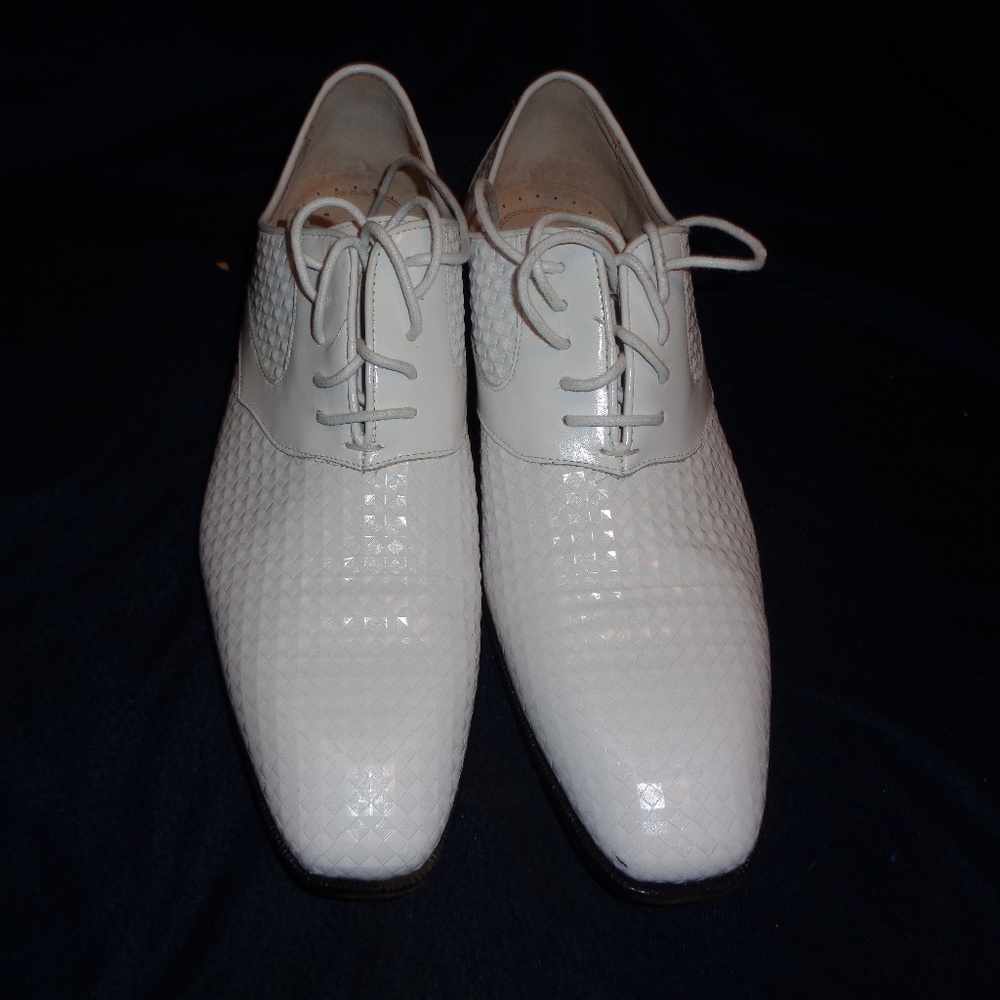 Stacy Adams Fidello White Oxford Diamond 9.5 Shoe